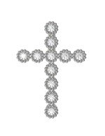 Крест из белого золота c бриллиантами