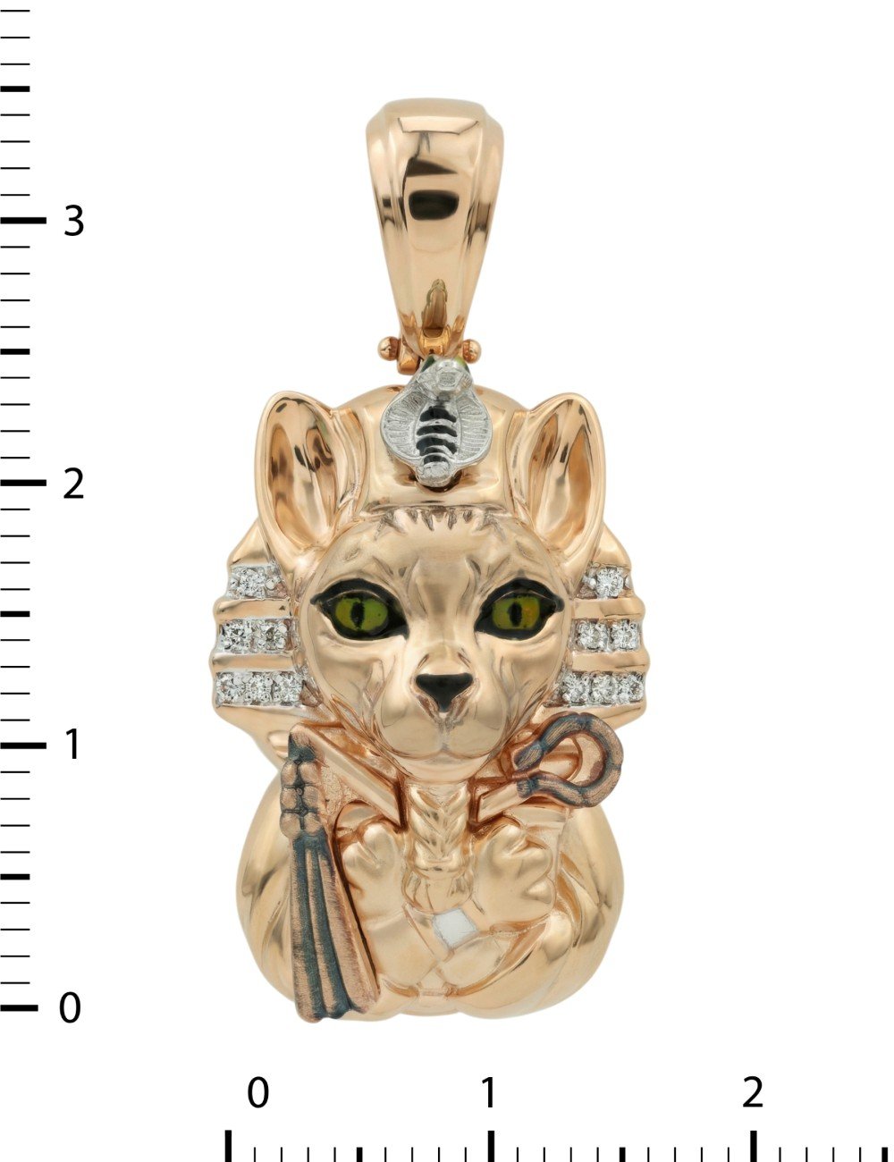 Подвеска из золота c эмалью, бриллиантами и рубином