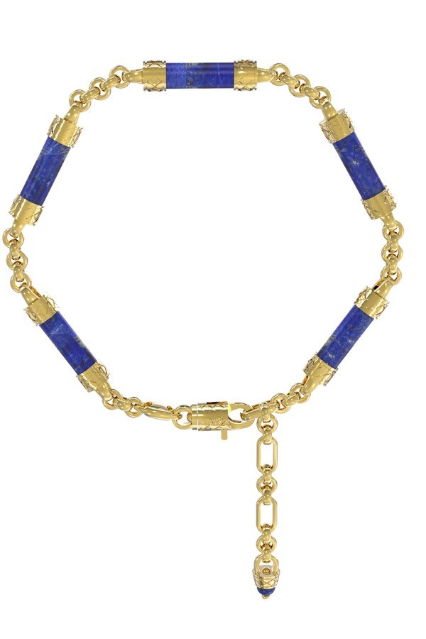 Браслет из лимонного золота c лазуритом