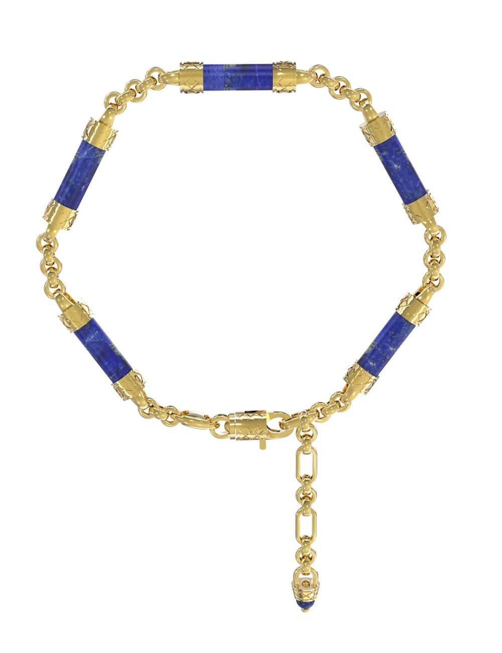 Браслет из лимонного золота c лазуритом