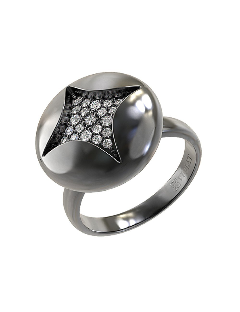 Кольцо из белого золота c бриллиантами