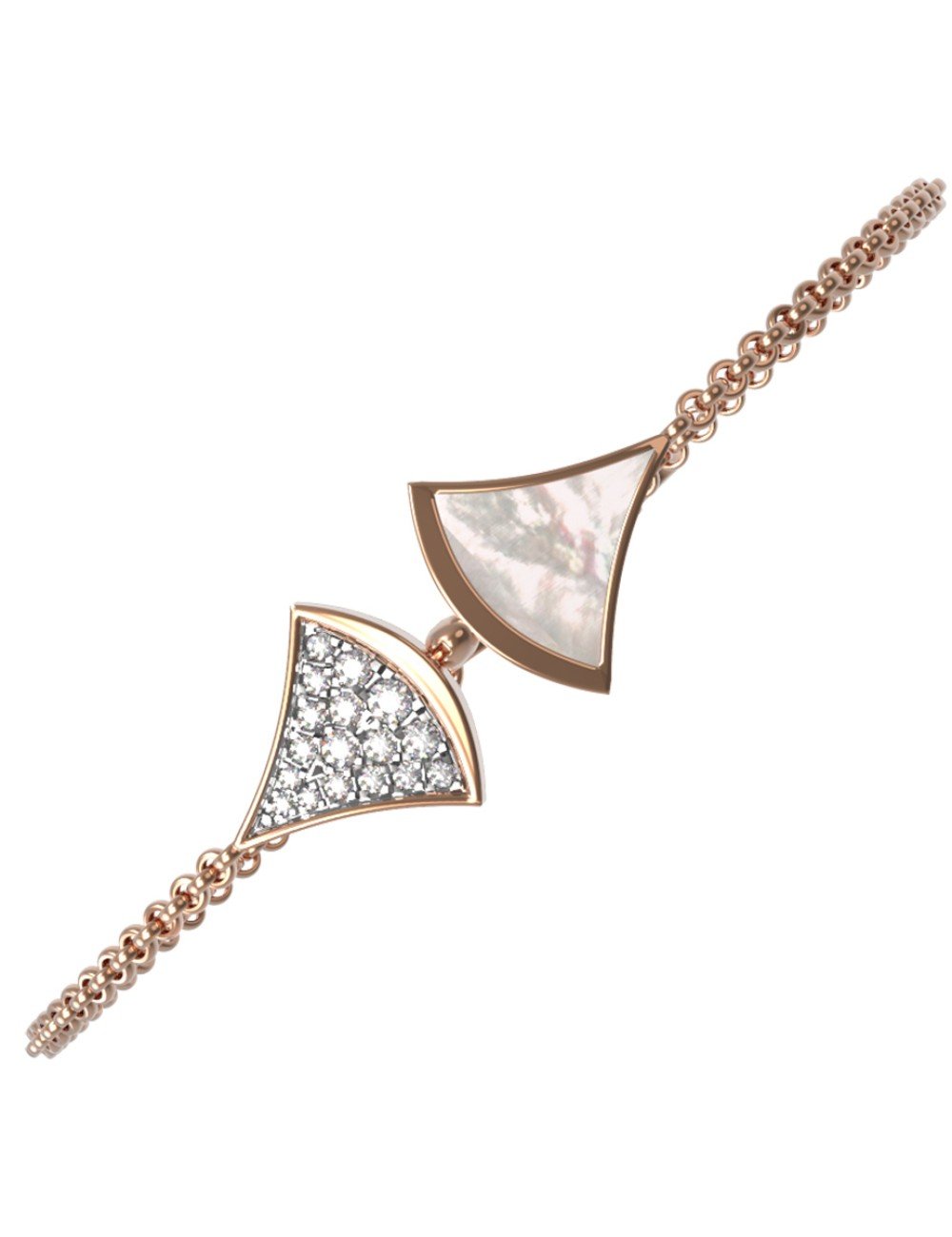 Браслет из золота c бриллиантами и перламутром