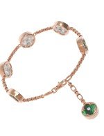 Браслет из золота c бриллиантами, малахитом и перламутром