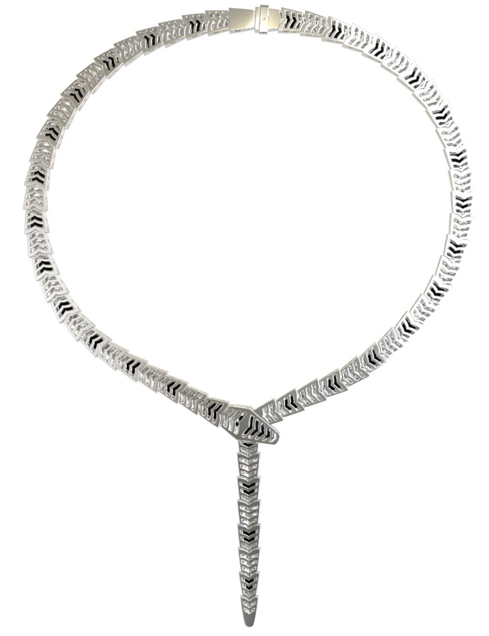 Колье из белого золота c бриллиантами и ониксом