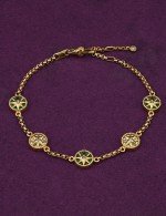 Браслет из лимонного золота c бриллиантами, малахитом и перламутром