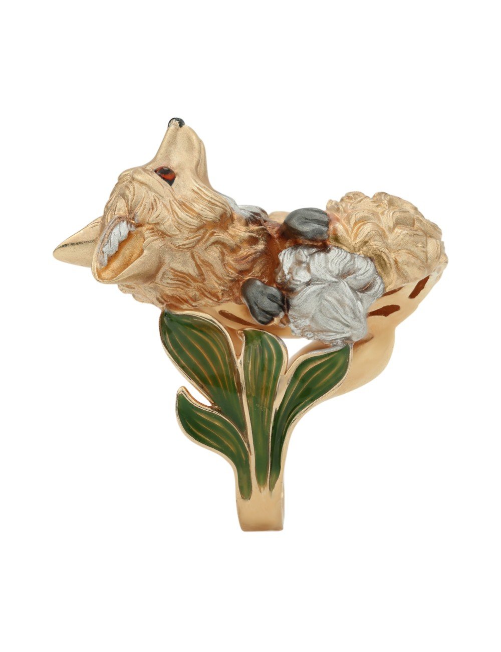 Кольцо из золота c эмалью