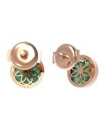 Серьги из золота c бриллиантами и малахитом