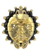 Серьги из лимонного золота c эмалью и ониксом