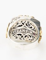 Кольцо из серебра и золота c рубином