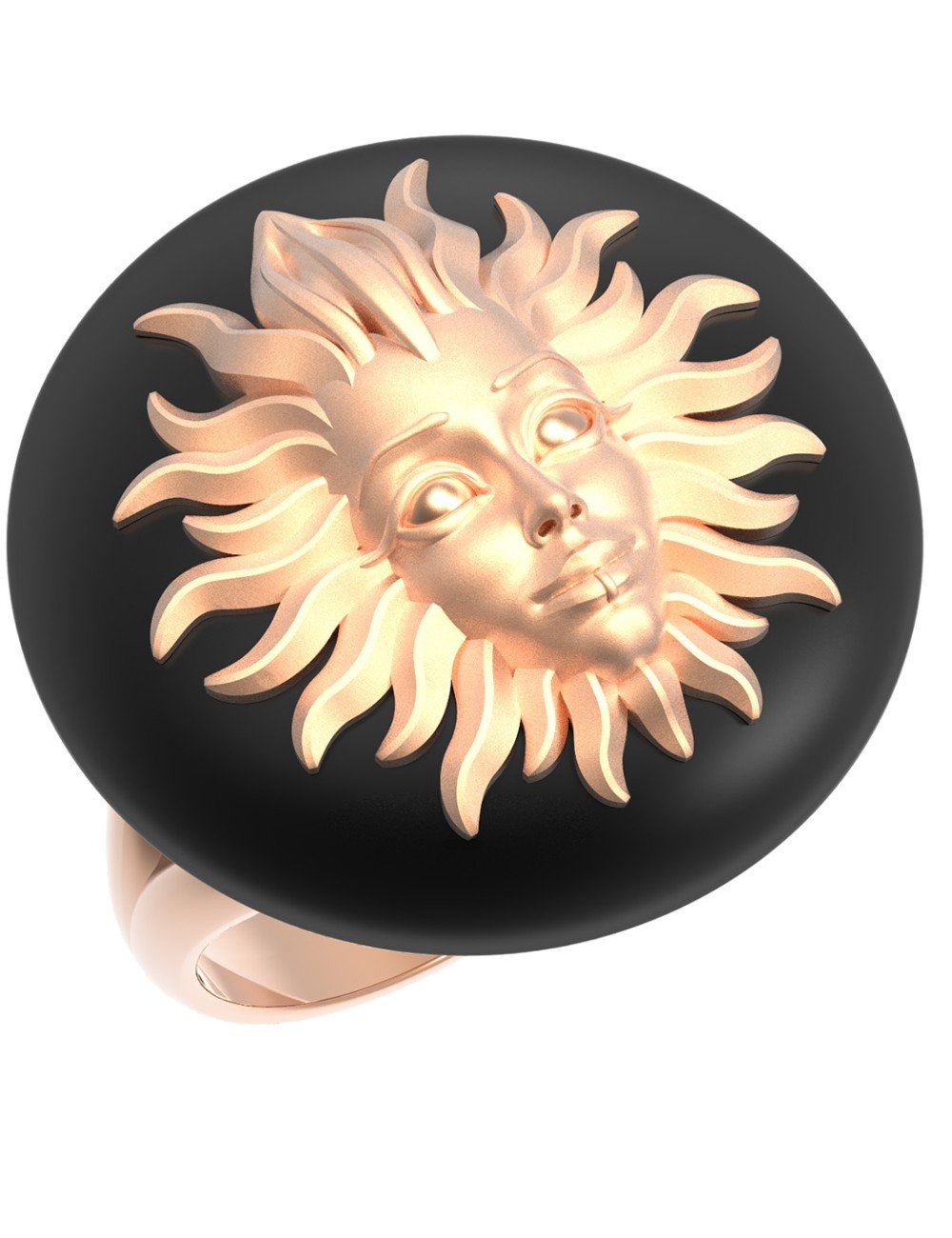 Кольцо из золота c ониксом