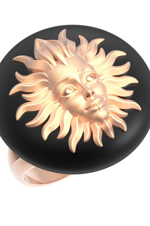 Кольцо из золота c ониксом