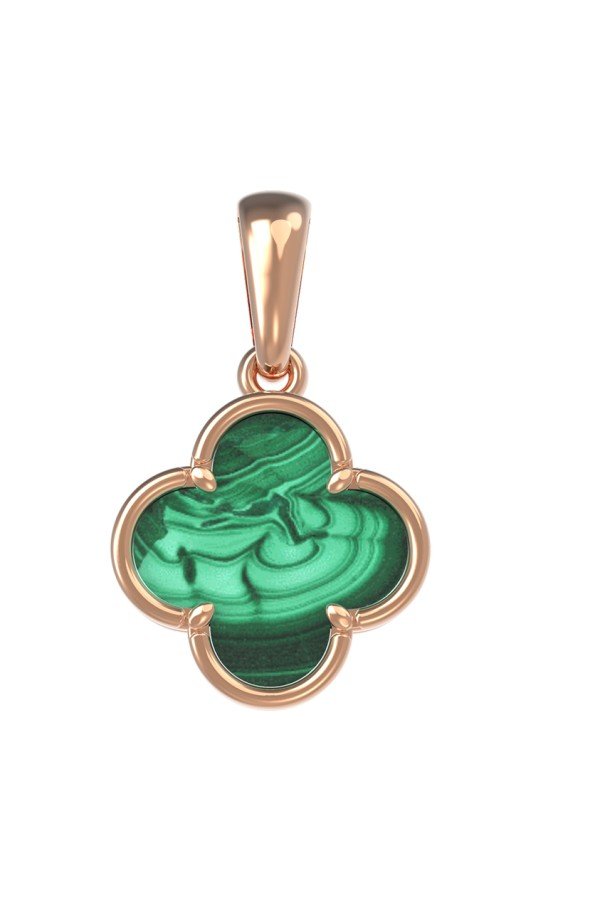 Подвеска из золота c малахитом