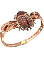 Браслет из золота c эмалью, фианитом, гранатом и эмалью