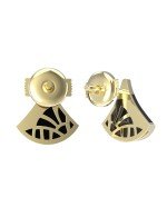 Серьги из лимонного золота c бриллиантами и ониксом