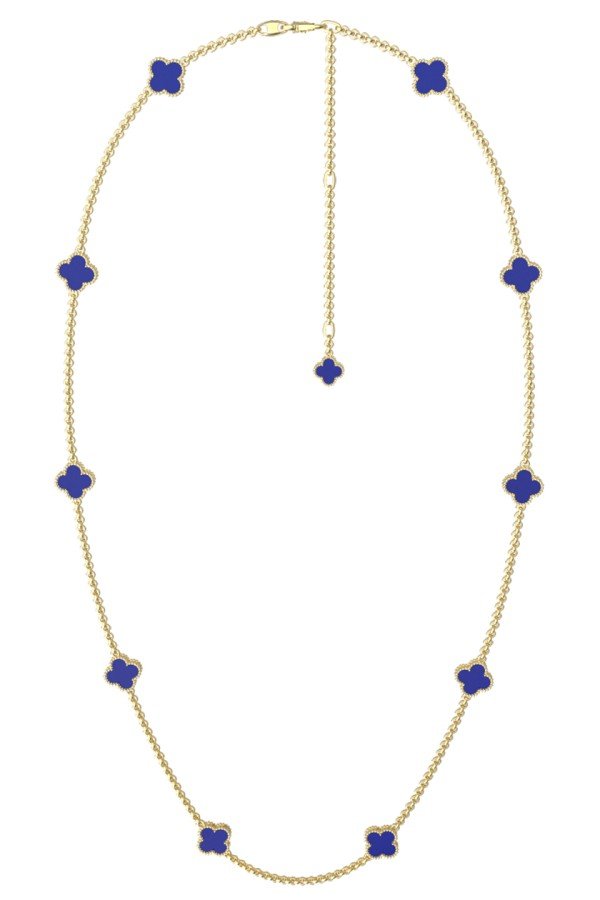 Колье из лимонного золота c лазуритом