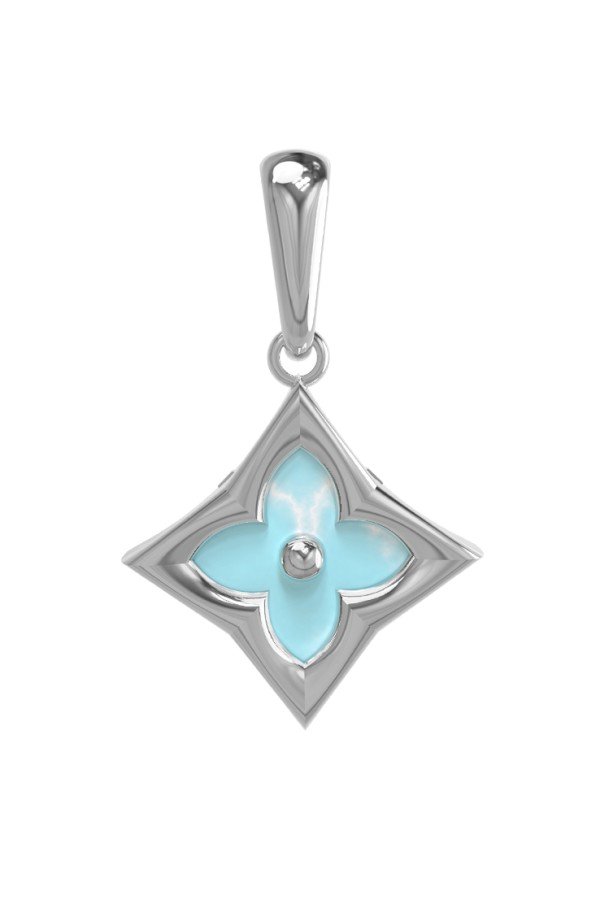 Подвеска из белого золота c бирюзой