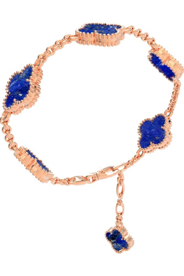 Браслет из лимонного золота c лазуритом