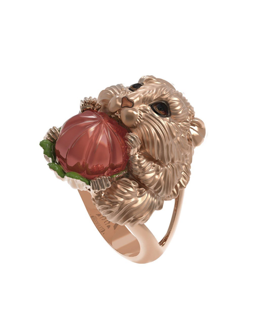 Кольцо из золота c эмалью