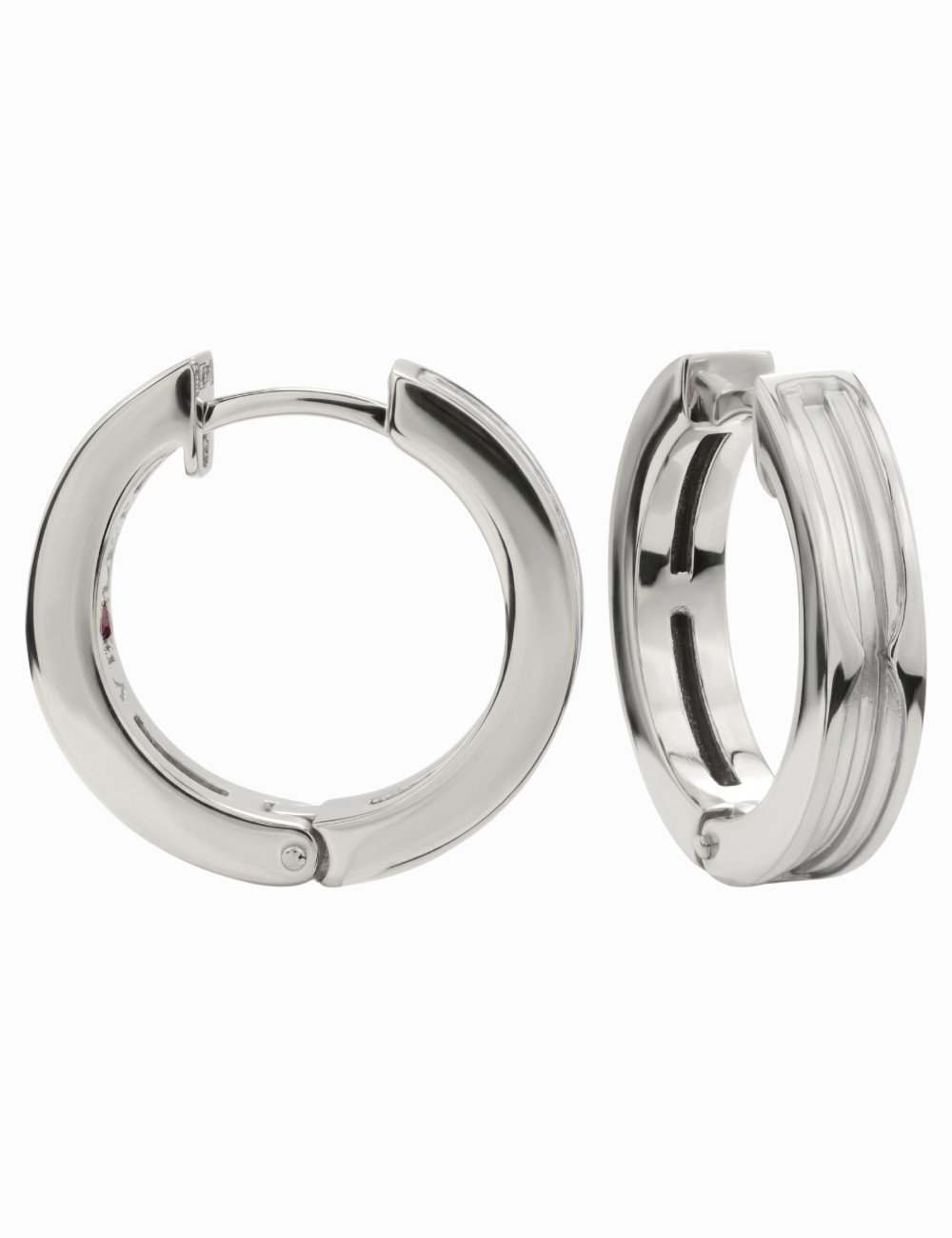 Серьги из белого золота c рубином