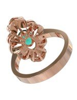 Кольцо из золота c бриллиантами и изумрудом