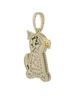 Подвеска из лимонного золота c эмалью, ониксом и перламутром