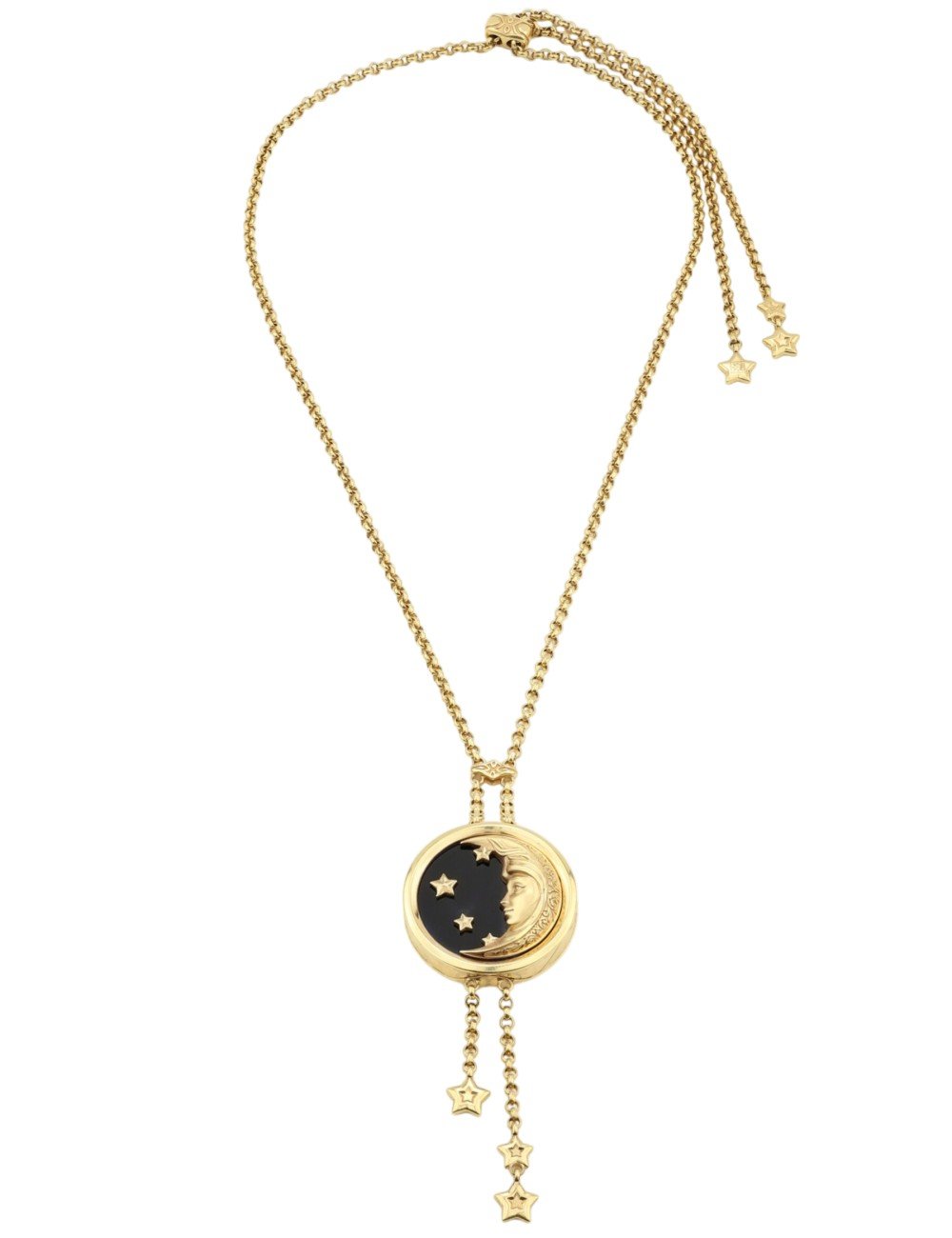 Колье из лимонного золота c ониксом и перламутром