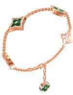 Браслет из золота c малахитом и перламутром