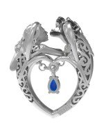 Подвеска из белого золота c фианитом и топазом London