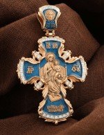Крест из золота c эмалью и бриллиантами