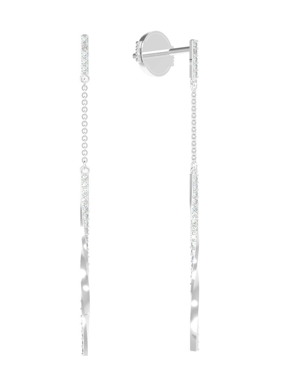 Серьги из белого золота c бриллиантами