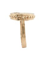 Кольцо из золота c бриллиантами, ониксом и перламутром