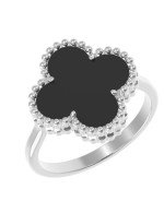 Кольцо из белого золота c ониксом