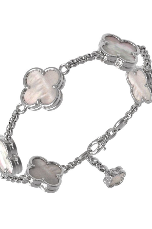 Браслет из белого золота c перламутром