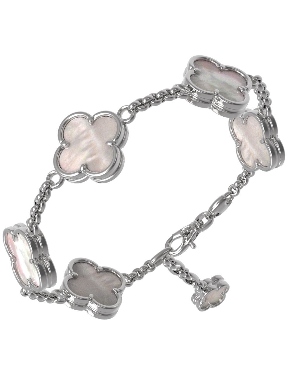 Браслет из белого золота c перламутром