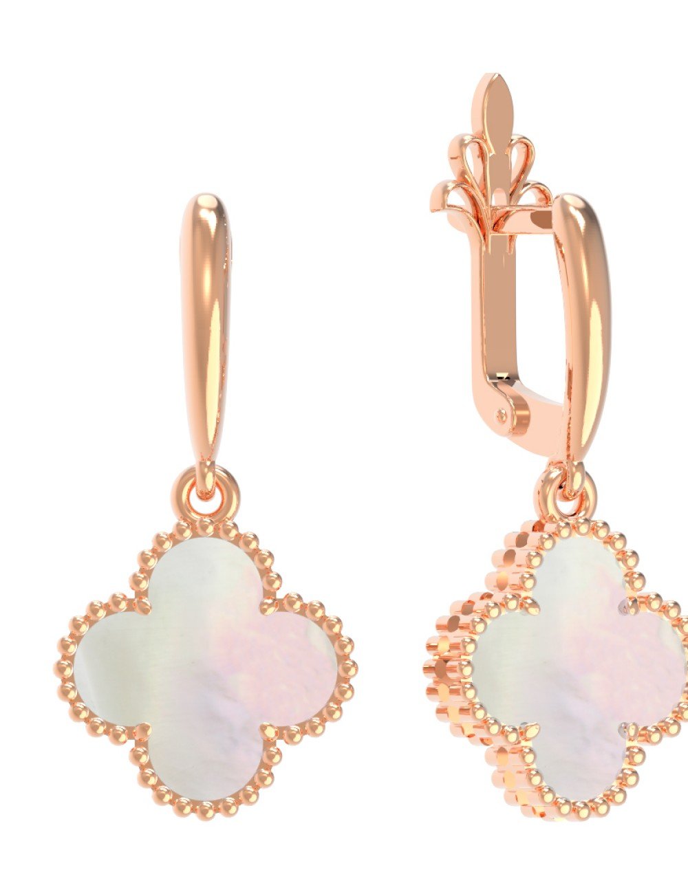 Серьги из золота c перламутром