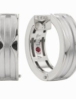 Серьги из белого золота c рубином