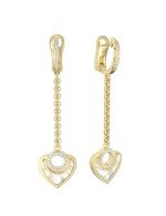 Серьги из лимонного золота c бриллиантами и перламутром