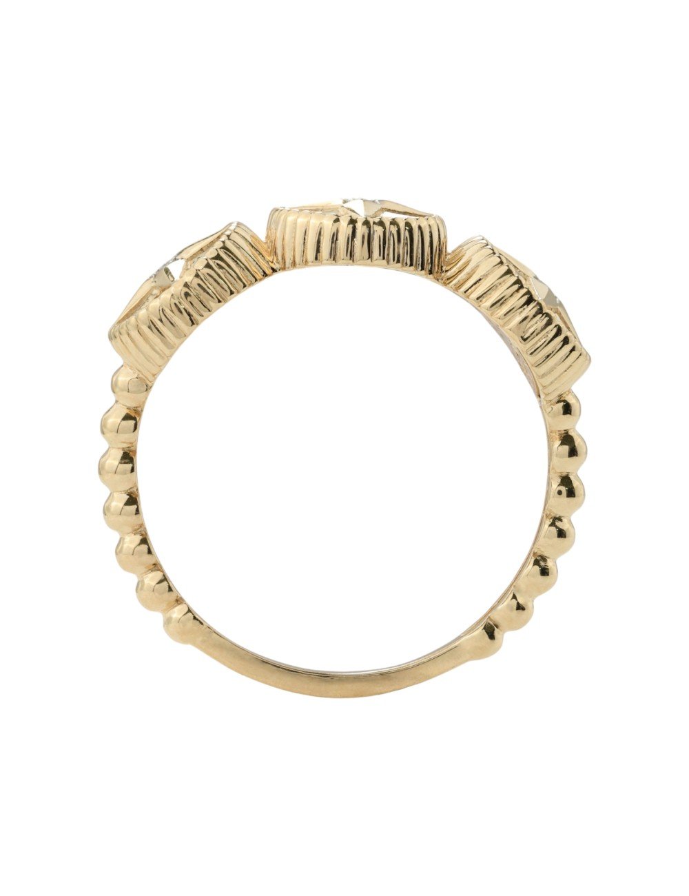 Кольцо из золота c бриллиантами, малахитом и перламутром