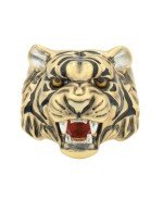 Кольцо из лимонного золота c эмалью