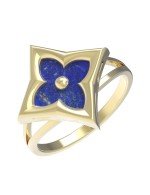 Кольцо из лимонного золота c лазуритом