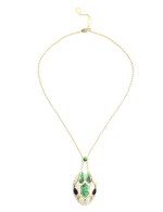 Колье из лимонного золота c бриллиантами, сапфиром и малахитом