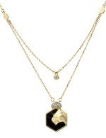 Колье из лимонного золота c бриллиантами и ониксом