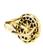 Кольцо из лимонного золота c эмалью и ониксом