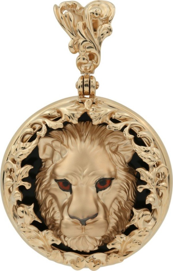 Подвеска из золота c эмалью и ониксом