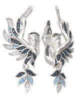 Серьги из белого золота c фианитом