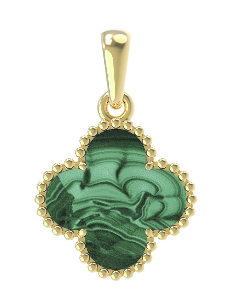 Подвеска из лимонного золота c малахитом