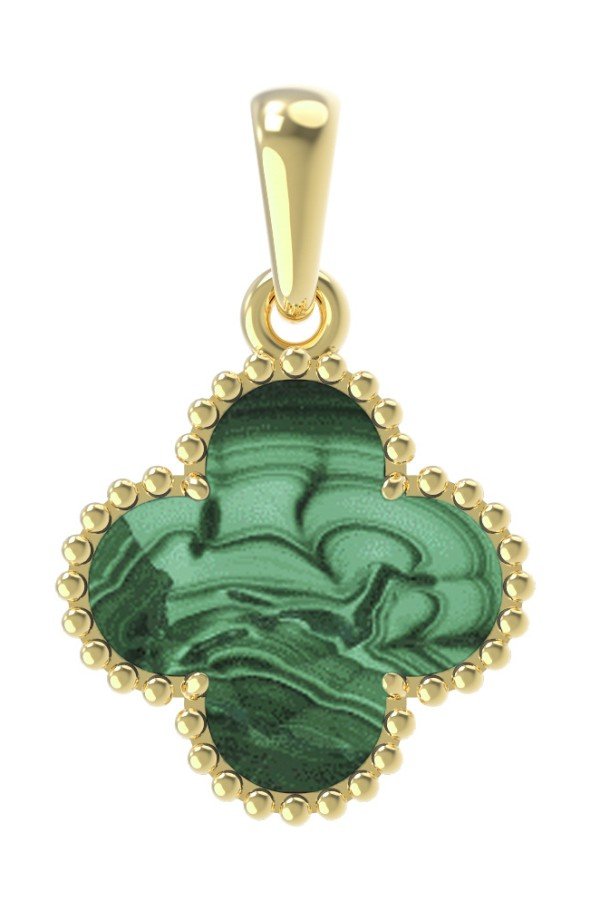 Подвеска из лимонного золота c малахитом