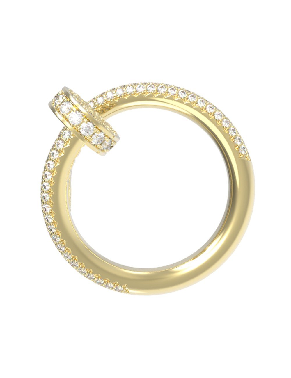 Кольцо из лимонного золота c бриллиантами