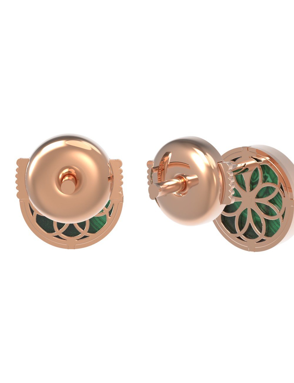 Серьги из золота c малахитом