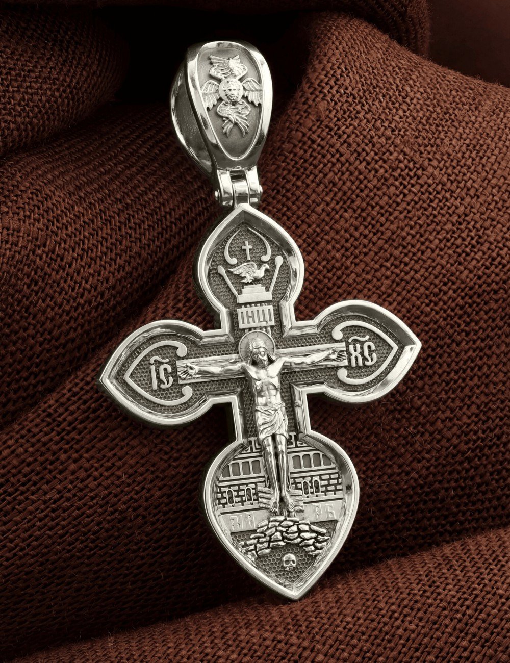 Крест из белого золота